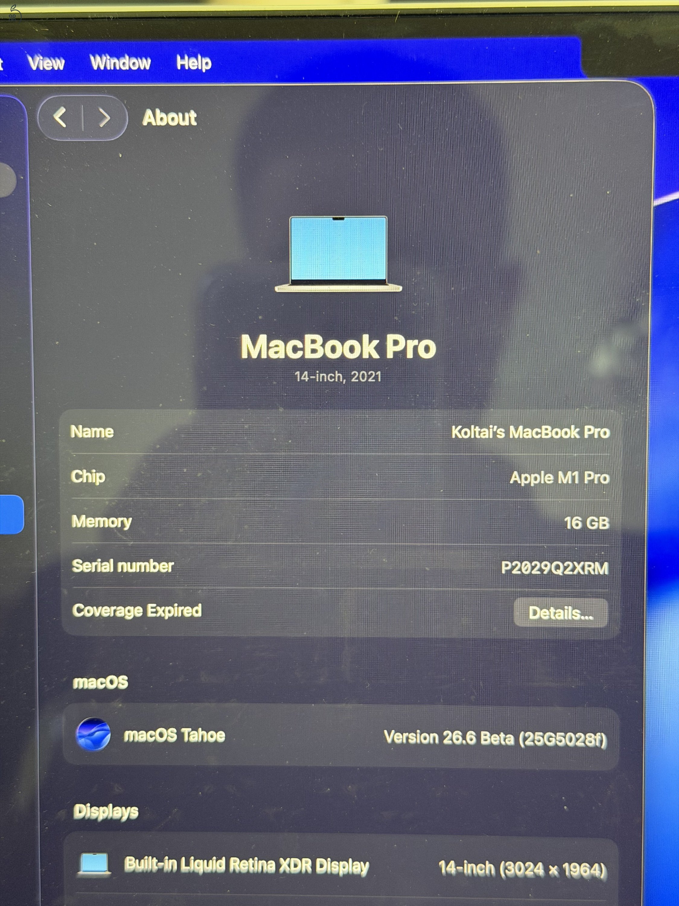 Apple MacBook Pro 14” (2021) – M1 Pro / 16GB RAM / 1TB SSD – teljes gyári csomaggal
