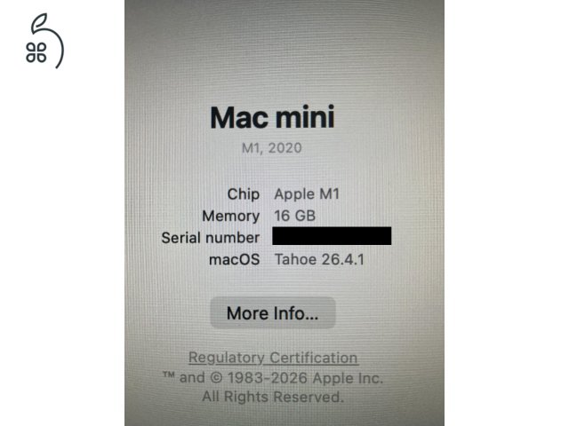 Apple Mac Mini M1 16GB RAM / 256GB SSD – Dobozos, kiváló állapot