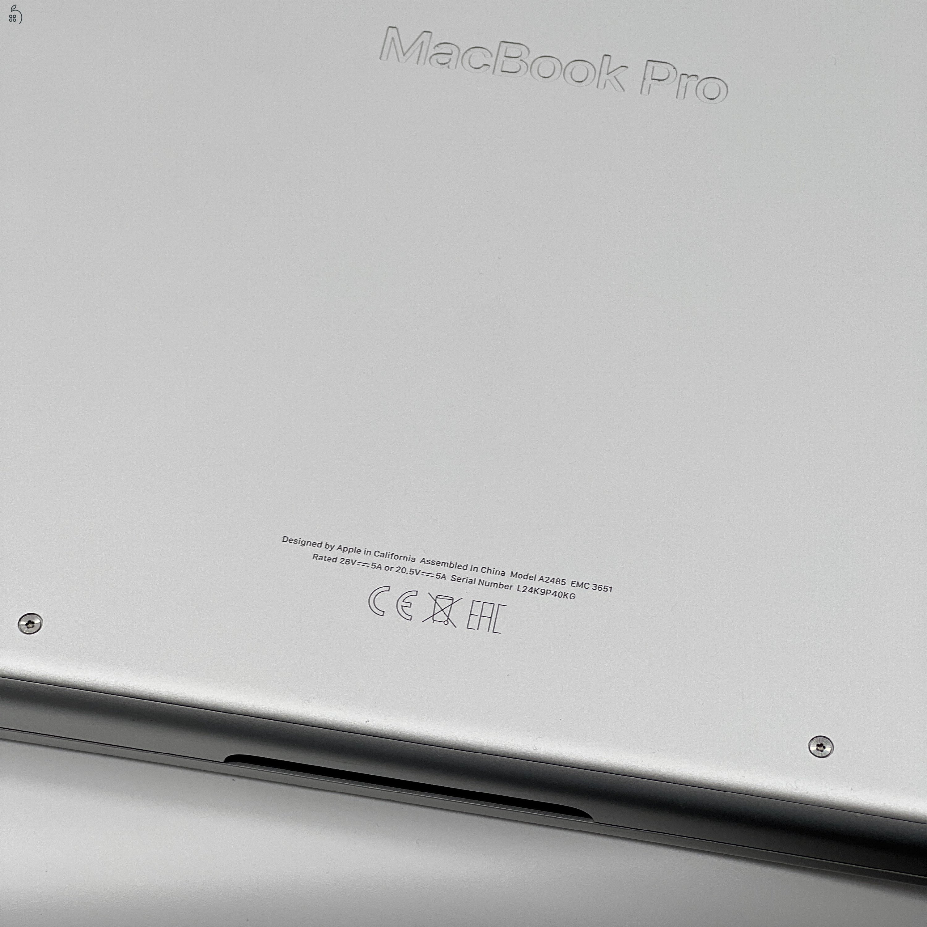 MacBook Pro 16″ 2021, M1 Max , 64 GB RAM, 10 core CPU, 24 core GPU, 512GB SSD, Silver 27% Áfa, 0506AR