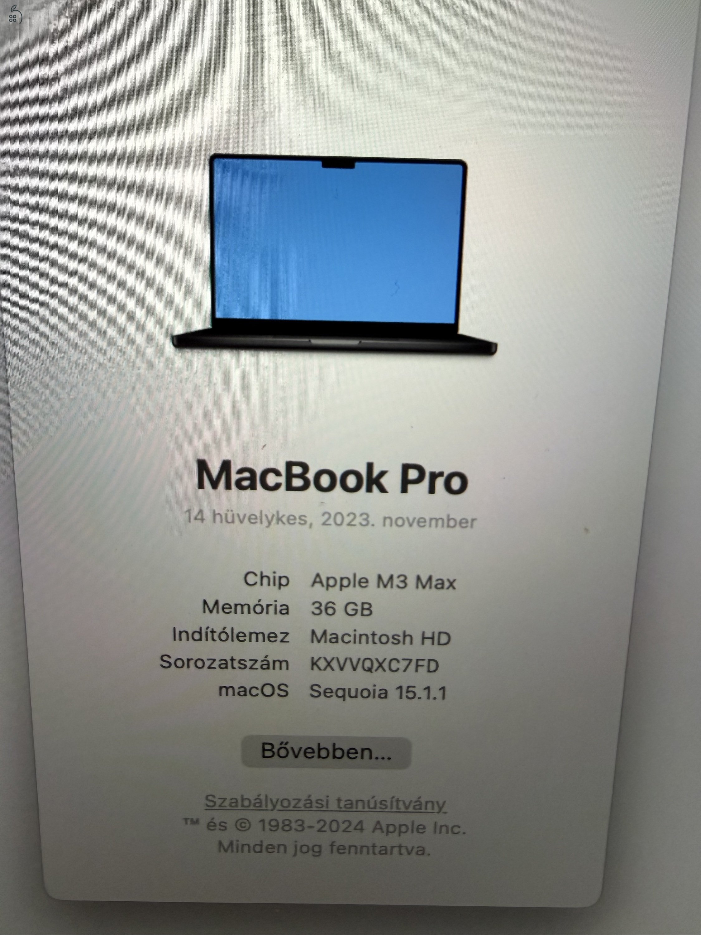 Macbook pro 2023 ritka konfig