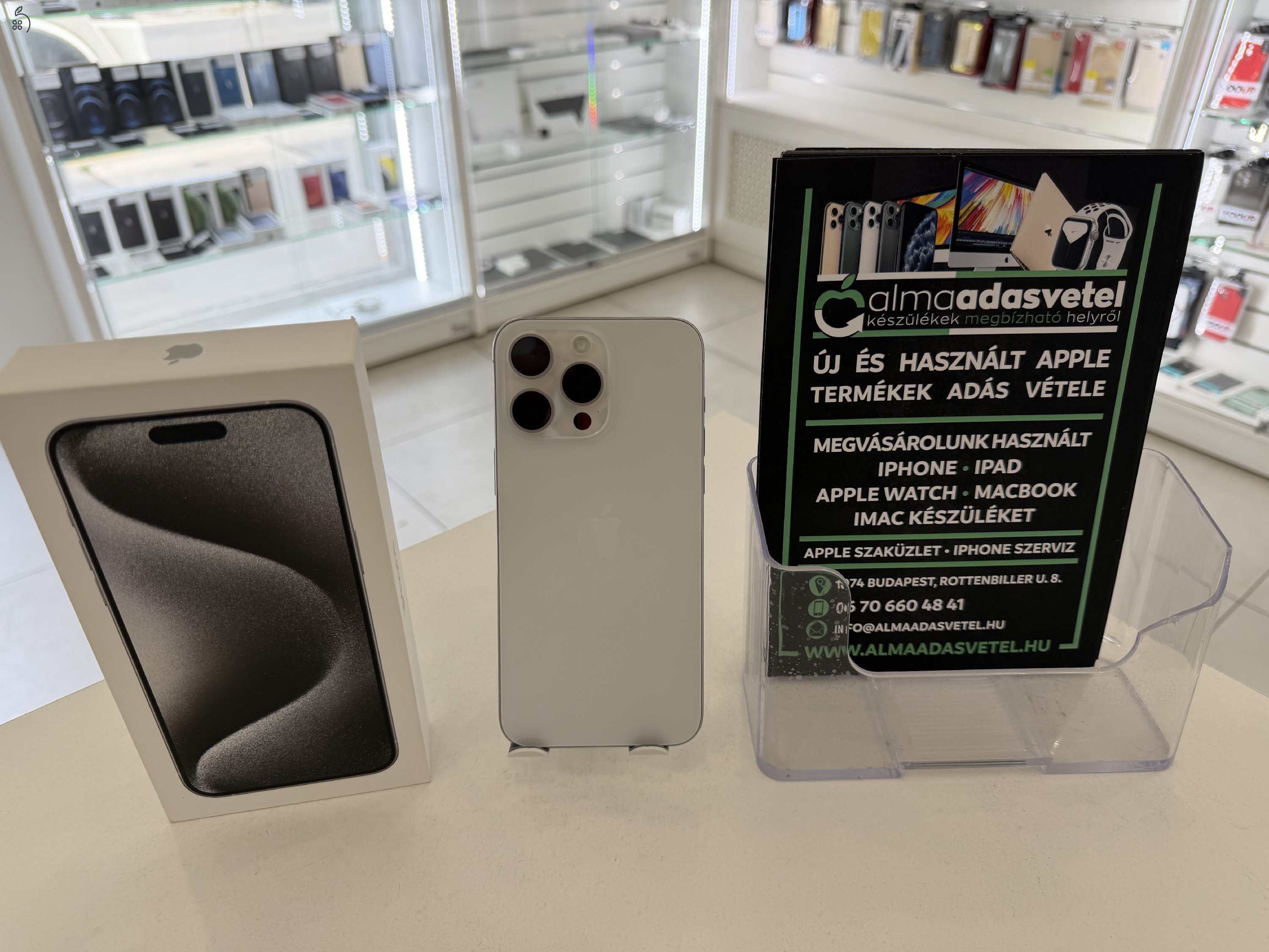 iPhone 15 Pro Max 256GB Független Hibátlan/1 hónap gar./Akku 86%/p4921