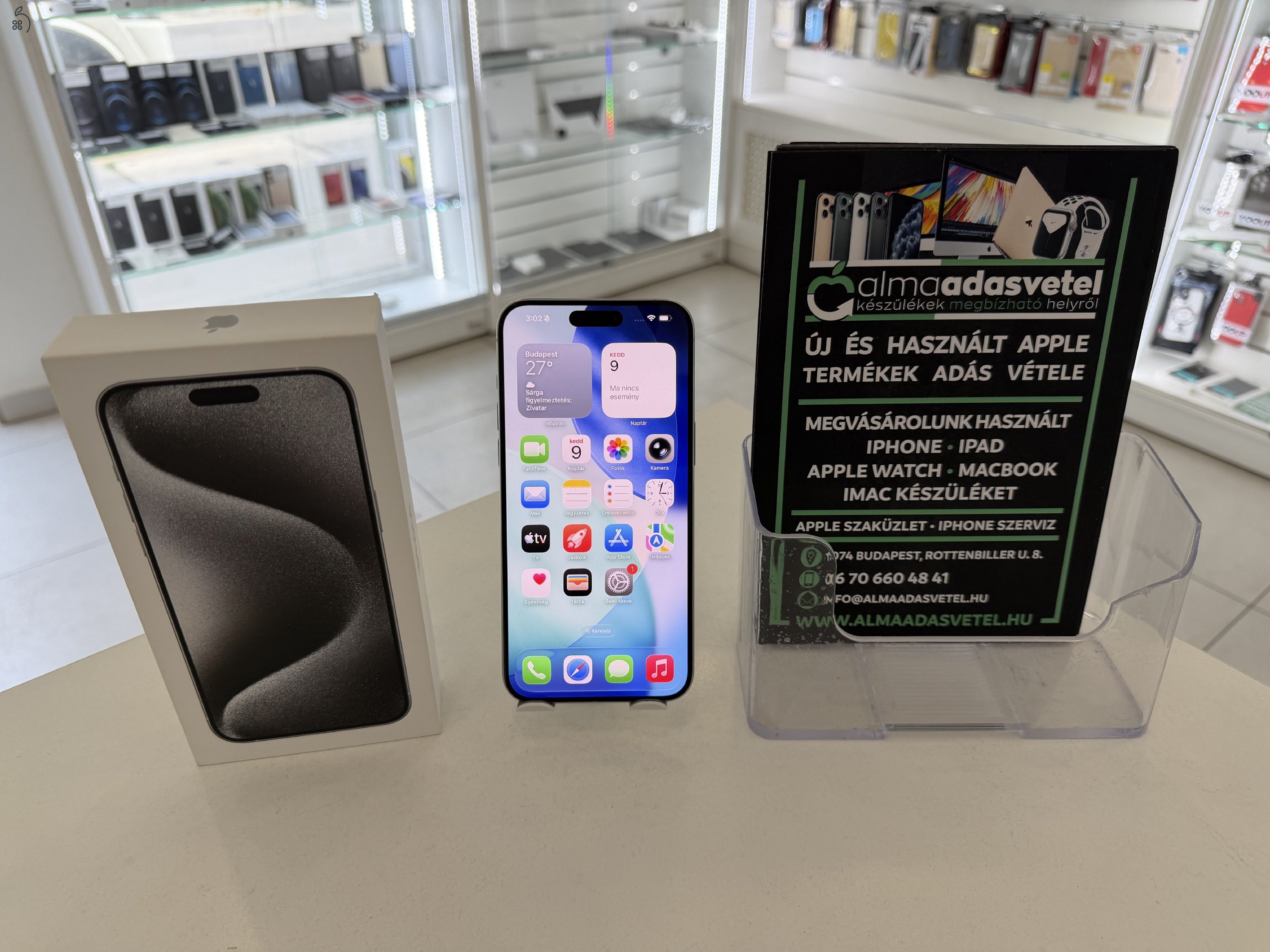 iPhone 15 Pro Max 256GB Független Hibátlan/1 hónap gar./Akku 86%/p4921