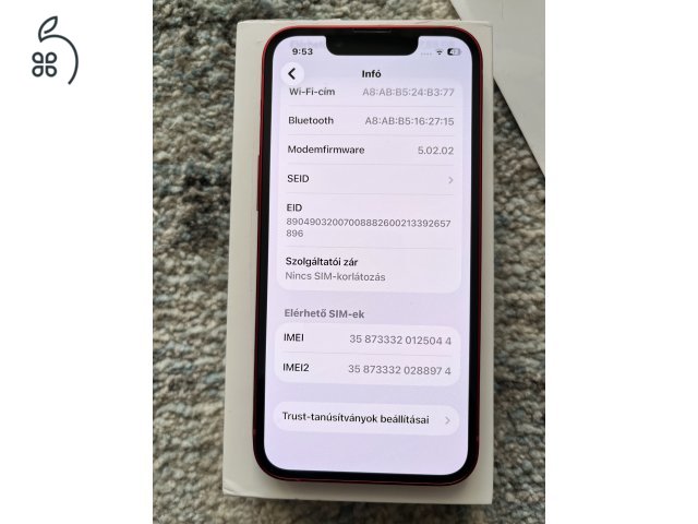 iPhone 13 Mini 256GB Biztosításban újra cserélt!