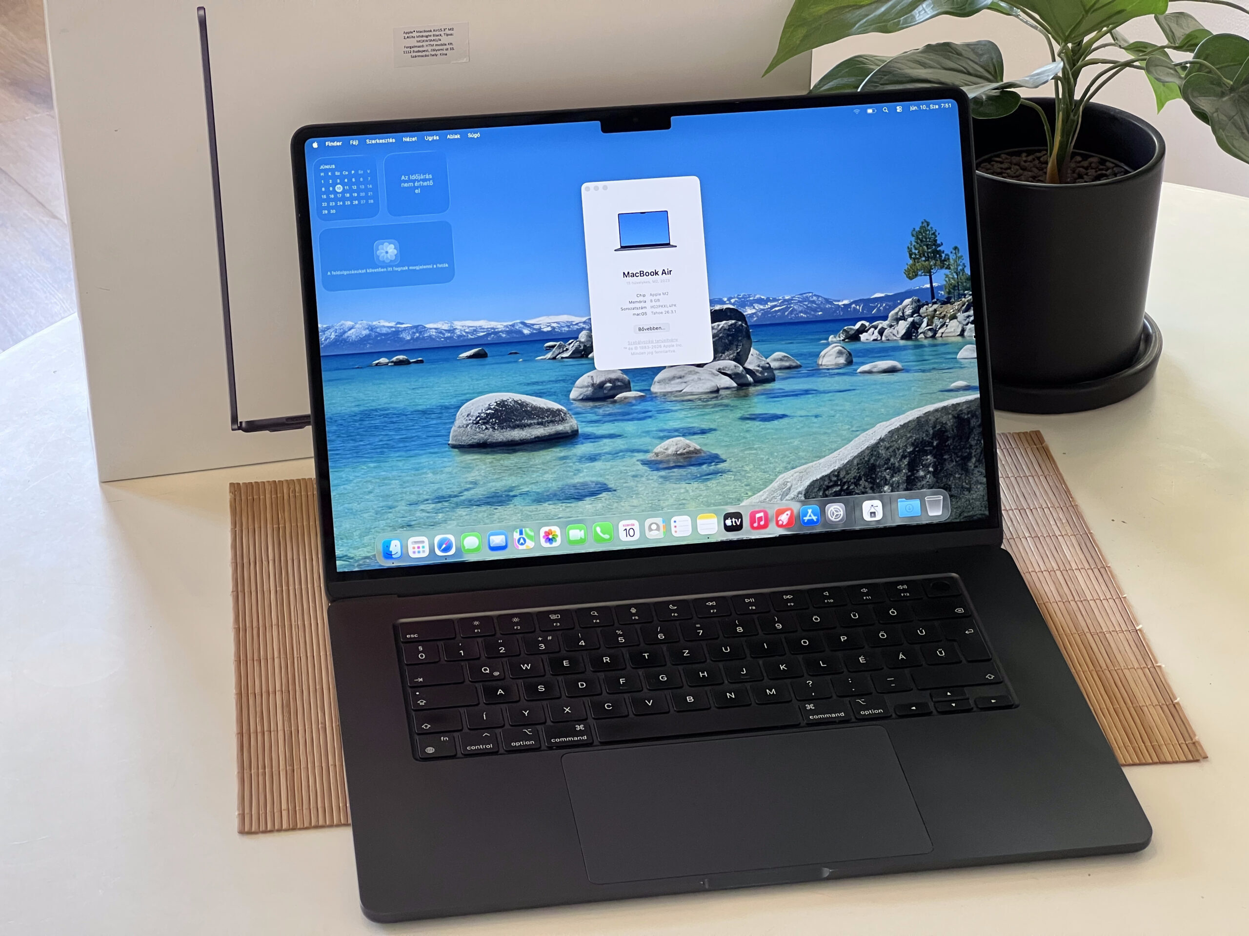 Hibátlan MacBook Air 2022 M2 15” 256GB 8GB 2 ÉV Garanciával