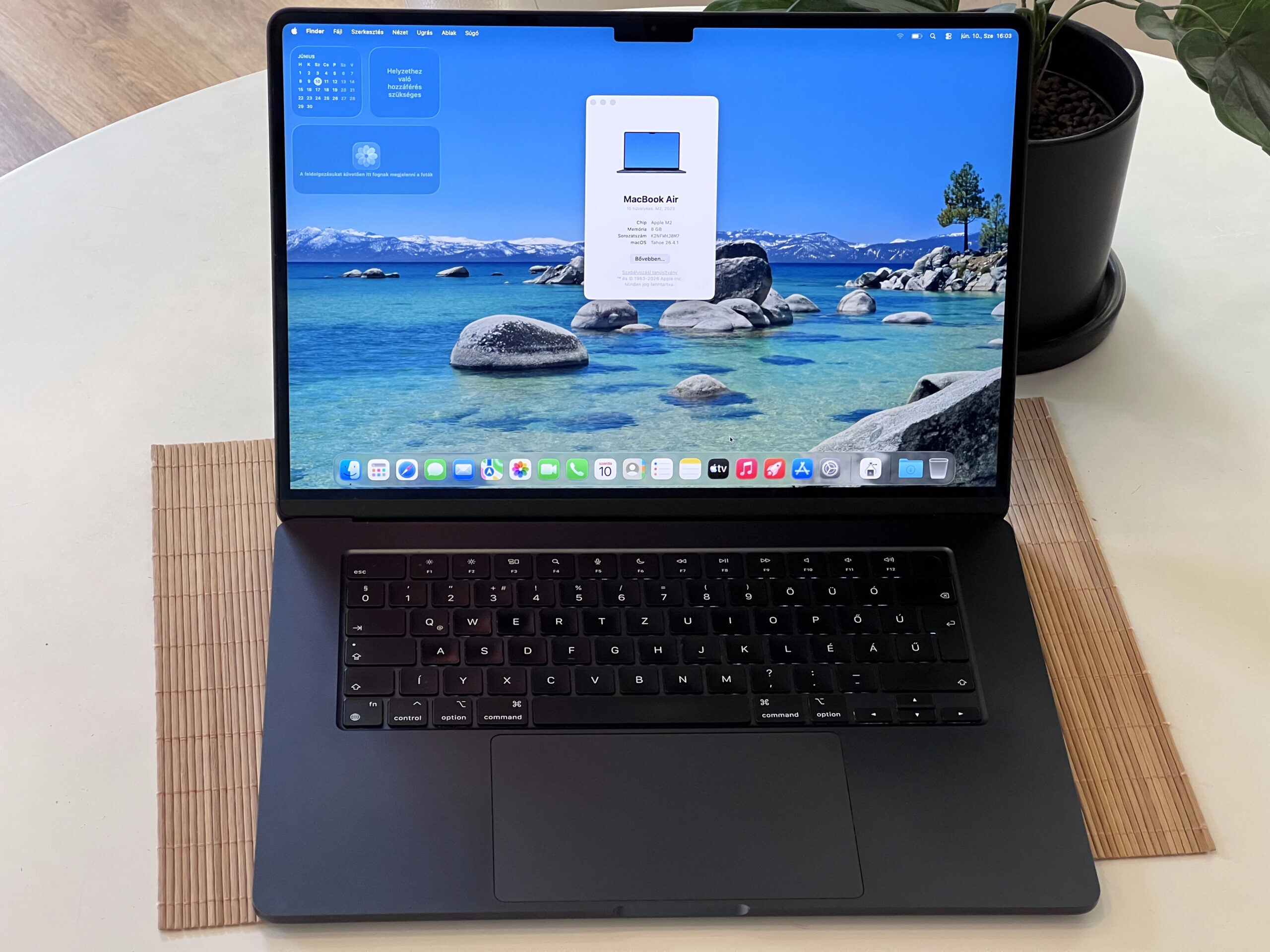 Hibátlan MacBook Air 2020 M1 15” 256GB 8GB 2 ÉV Garanciával 92%