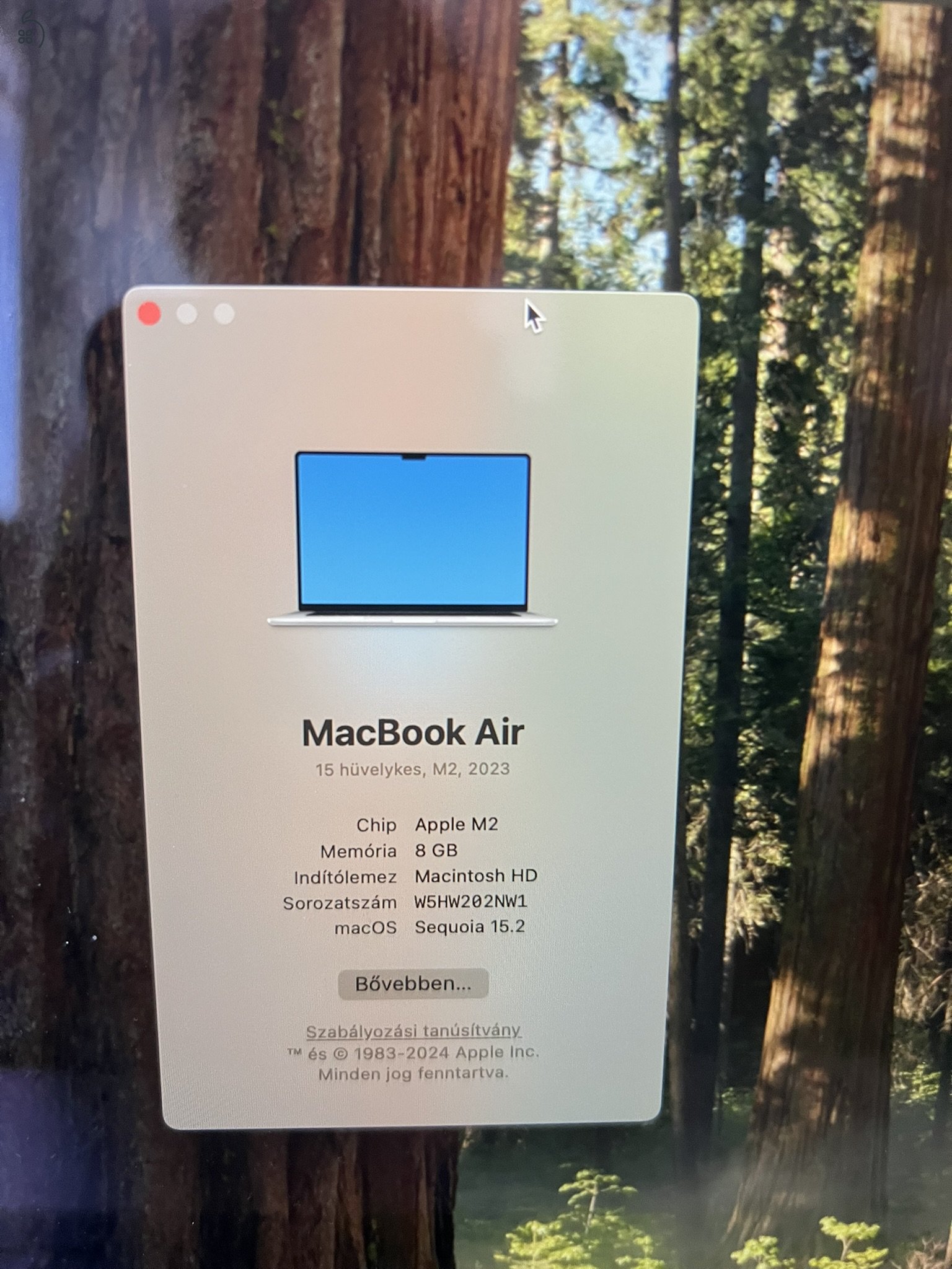 Hibátlan Macbook Air 15 2023 100% Akku 256GB/8GB