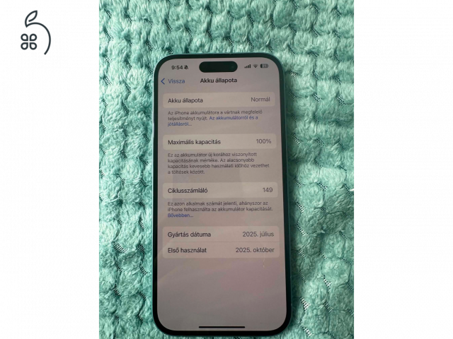 iPhone 16 – 128 GB – Récezöld (Teal) – Hibátlan állapotban eladó!