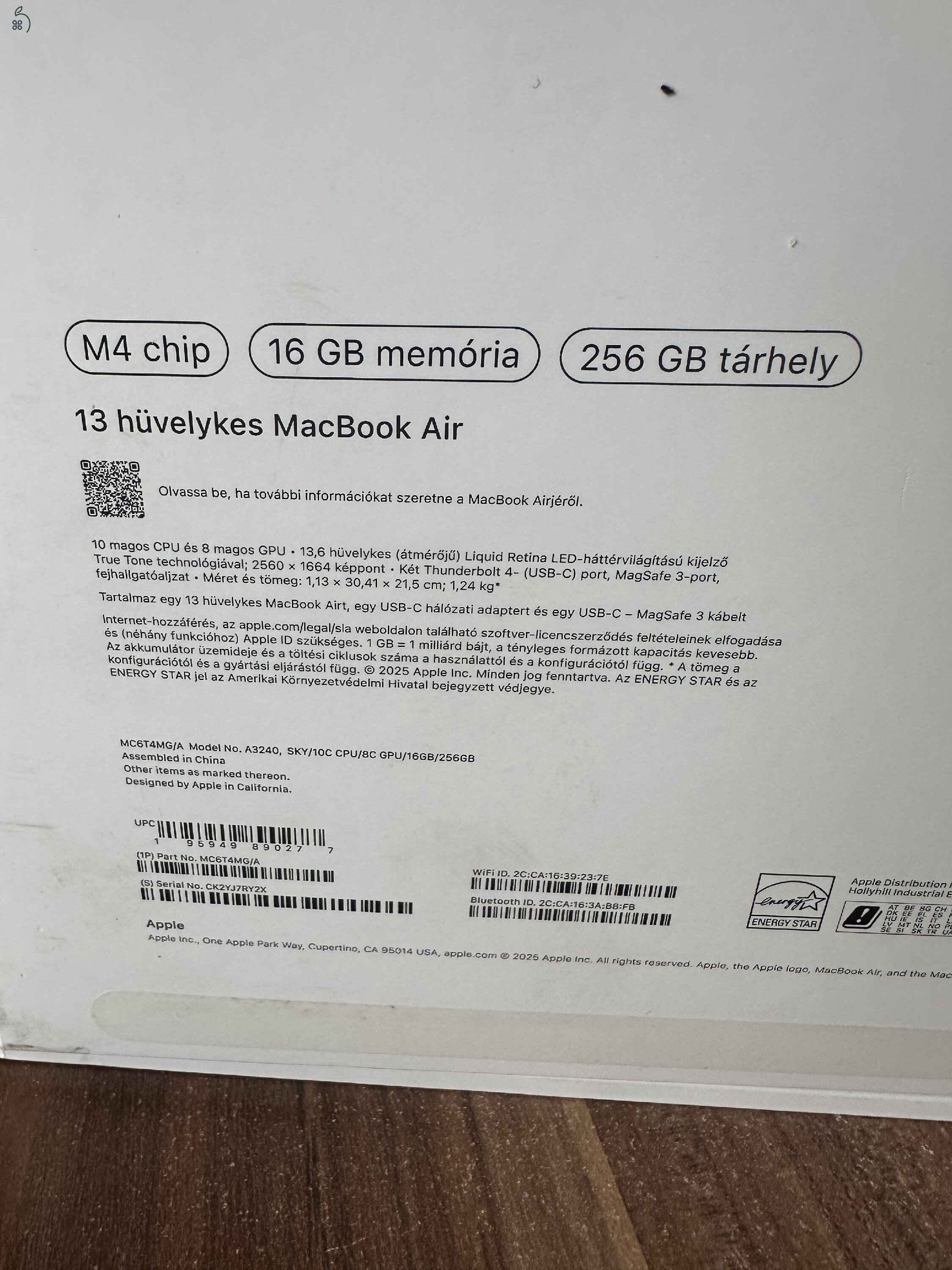 MacBook Air (13 hüvelykes, M4, 2025)