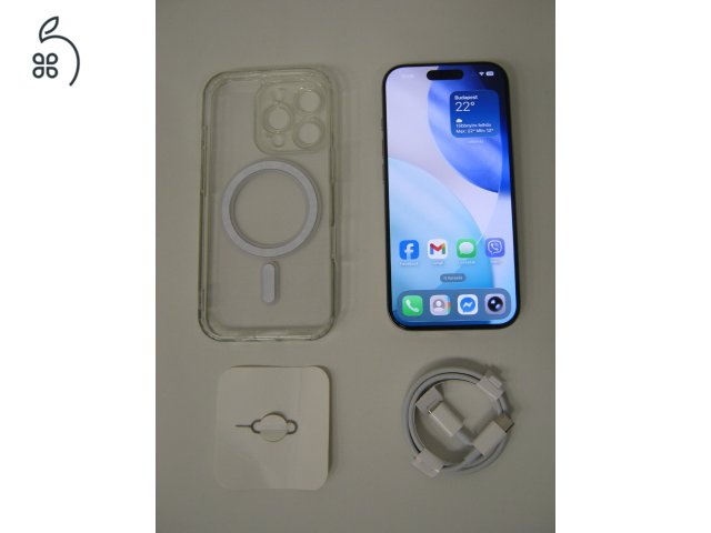 Iphone 16 Pro 256GB, Natúr Titán, Magsafe tokkal, független újszerű állapotban jotállással.