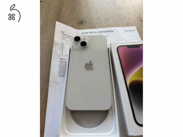 Iphone 14 kártyafüggetlen 128 gb fehér hibátlan