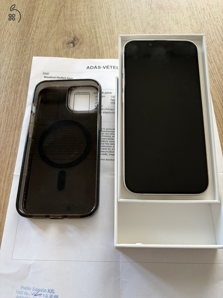 Iphone 14 kártyafüggetlen 128 gb fehér hibátlan