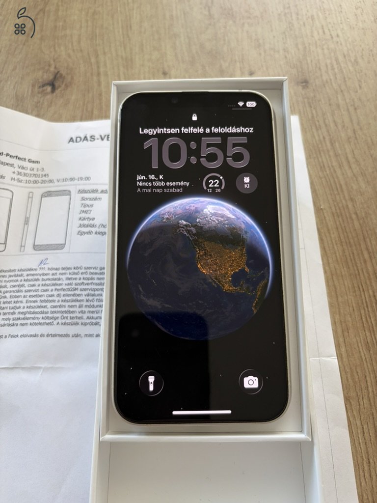 Iphone 14 kártyafüggetlen 128 gb fehér hibátlan