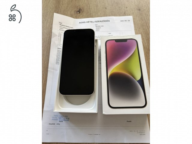 Iphone 14 kártyafüggetlen 128 gb fehér hibátlan