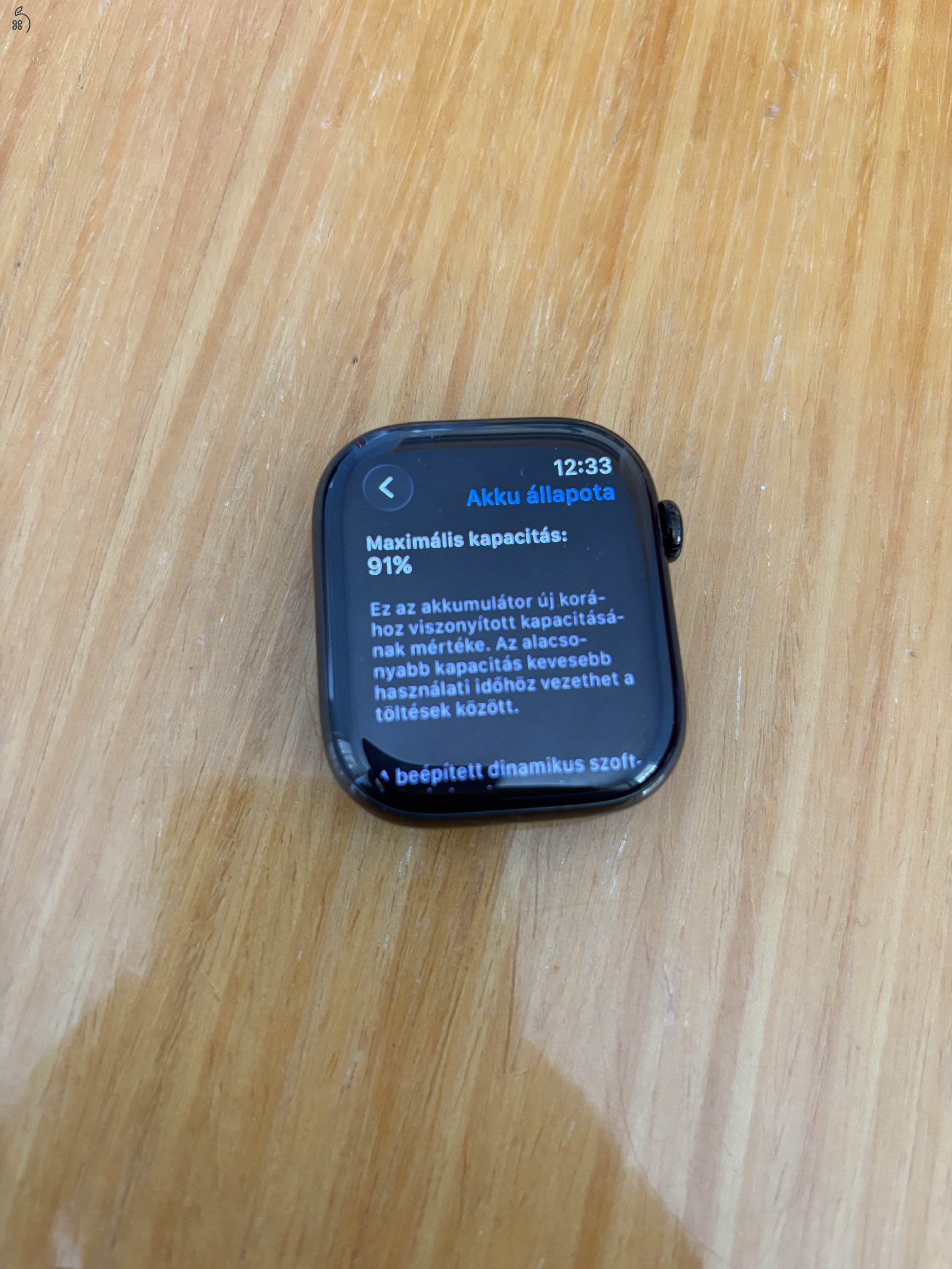Apple Watch Series 10 46mm, fekete, Titanium, Cellular+GPS, 91% akkumlátor