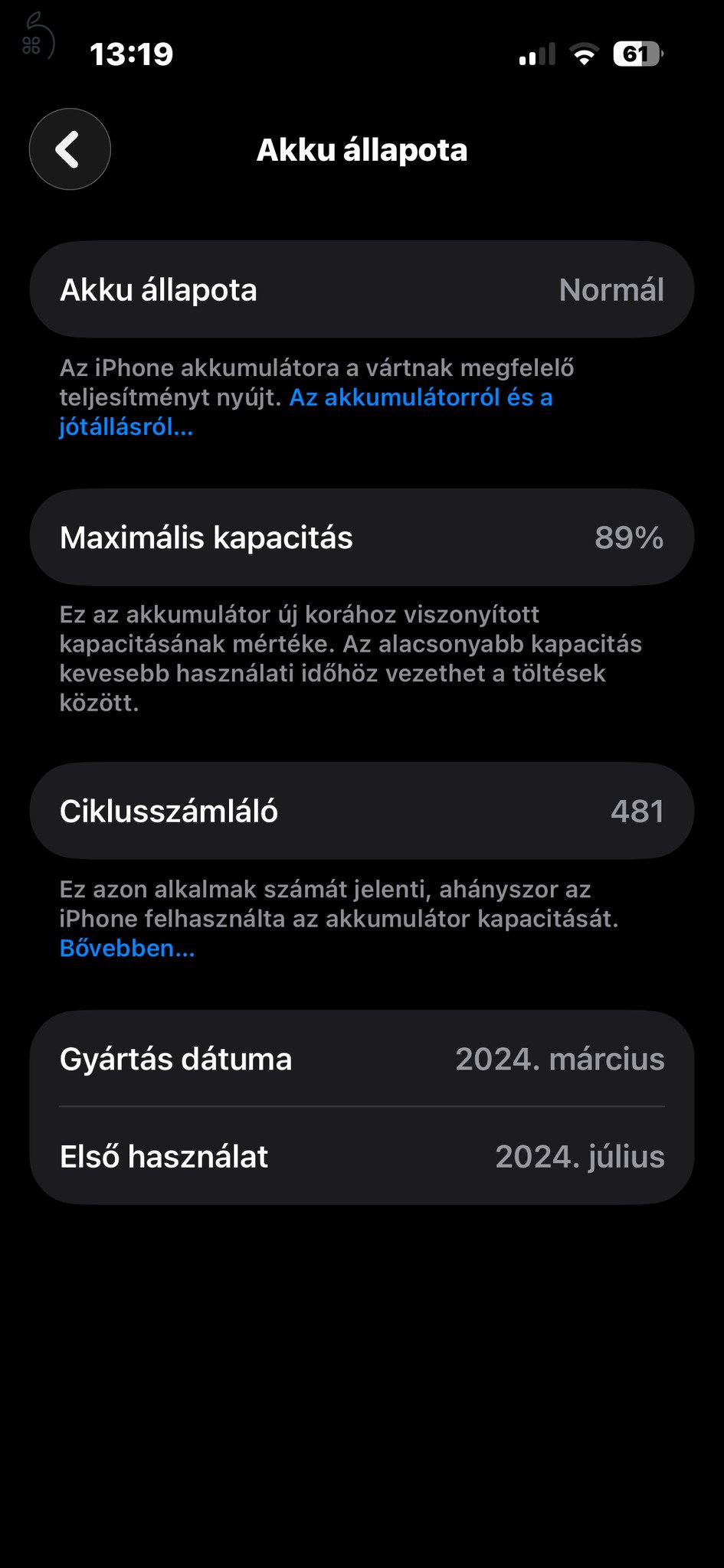 iPhone 15 Pro 256 GB - Blue Titanium - Megkímélt, sérülésmentes 