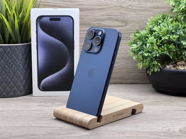 Hibátlan iPhone 15 Pro Blue Titanium E-SIM 256GB 2 ÉV Garanciával 94%