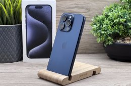 Hibátlan iPhone 15 Pro Blue Titanium E-SIM 256GB 2 ÉV Garanciával 94%