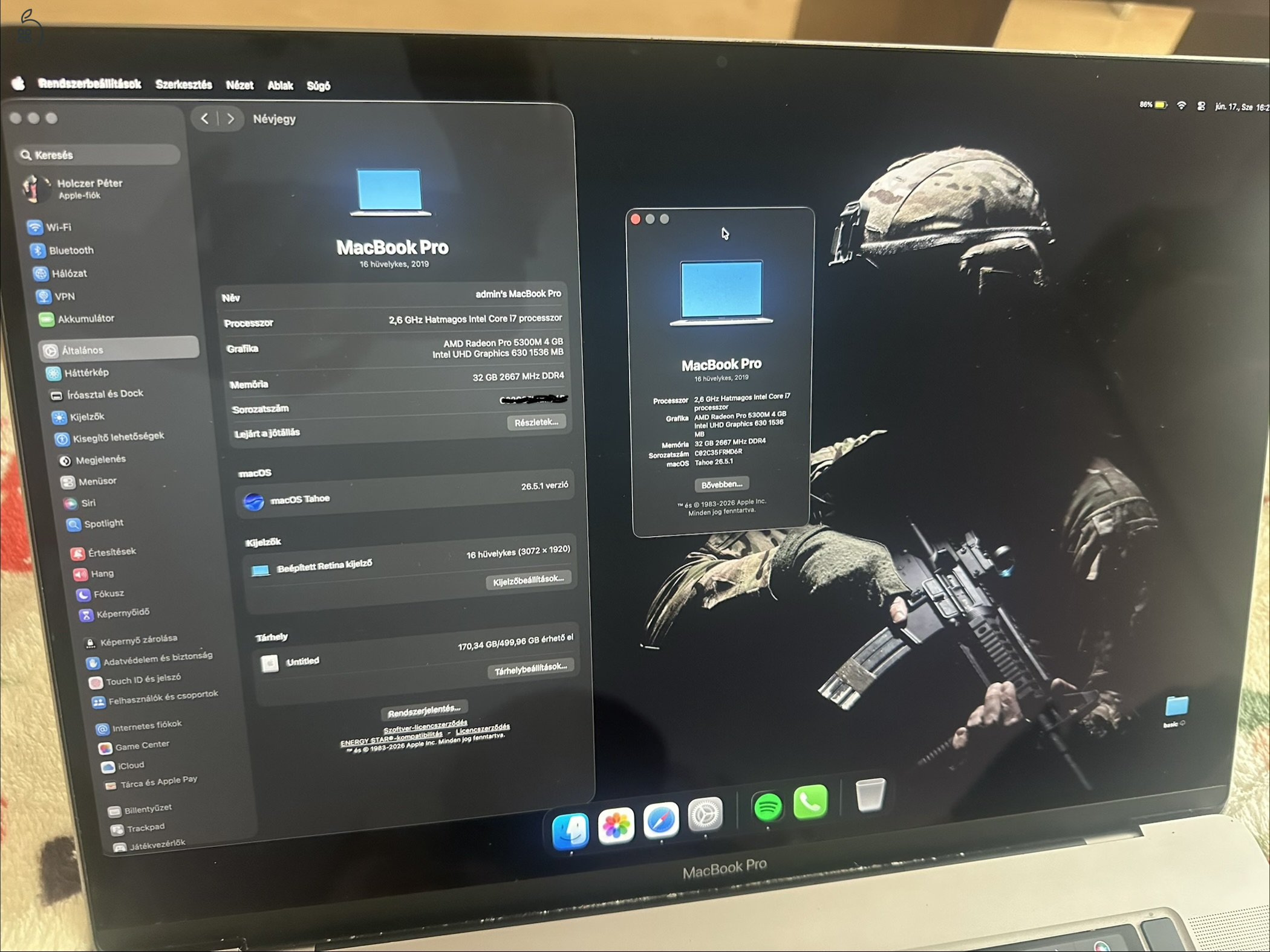 Macbook Pro Touchbar 16” 2019