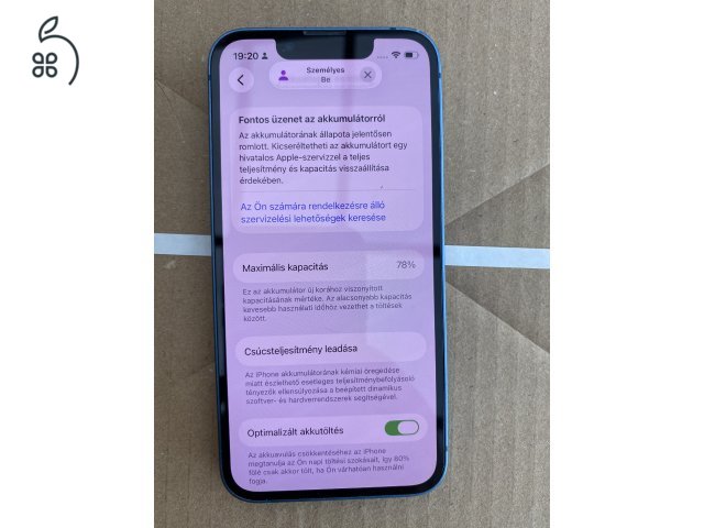 iPhone 13 mini  128 gb kék .