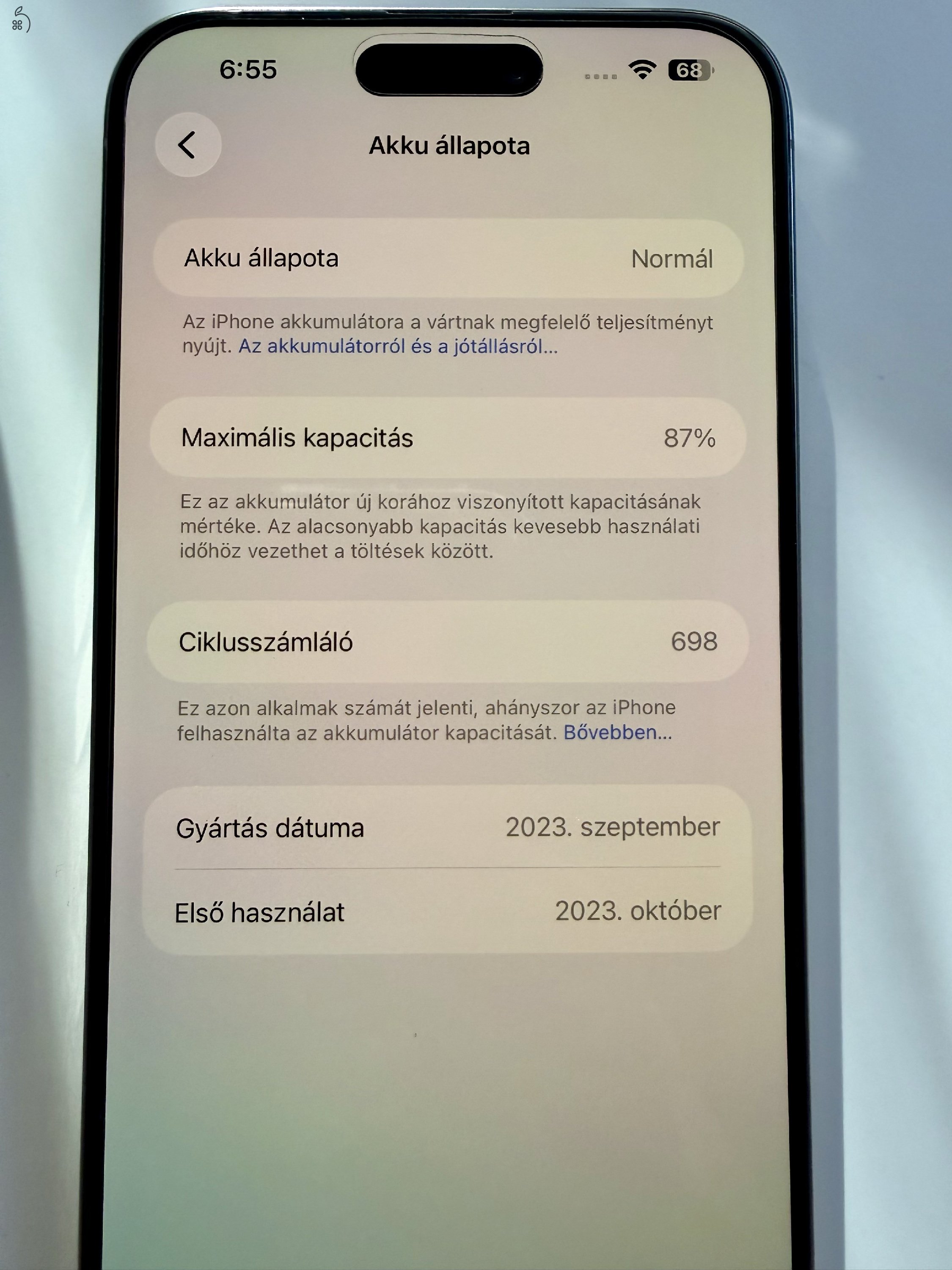 független iPhone 15 pro max 256gb Natural titanium