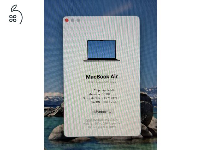 Apple MacBook Air 13” M4 2025 16/256GB, 100% akksi