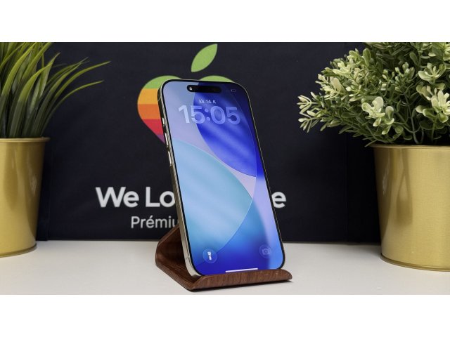 iPhone 16 Pro 128GB, Fehér Titán, Független, Számla, 2 Év Garancia, 92%