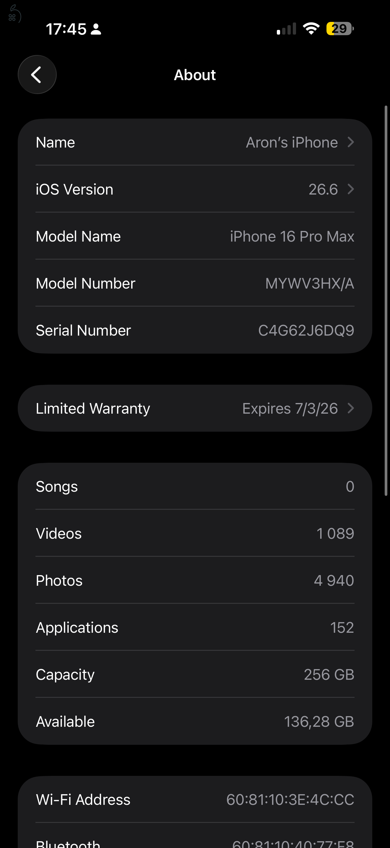 iPhone 16 Pro Max 256GB - One fuggo - garancialis