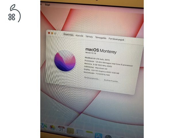 Macbook Air 13col 2017 128gb+tok