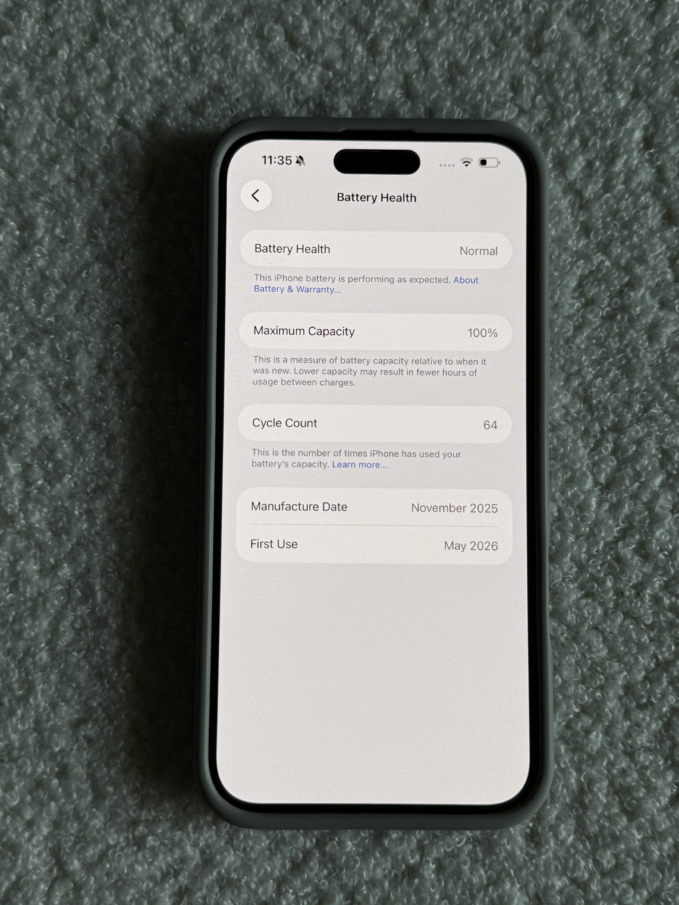 Iphone 16 Plus 128 GB fekete 100%-os akksi