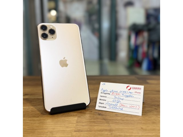 Apple iPhone 11 Pro Max - 64GB - arany - 100% akku ( 17.)