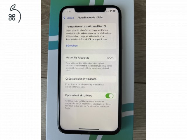 iPhone XS 64 GB, arany színben, újszerű állapotban. 100% akku