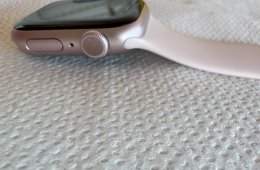 Apple Watch Series 9 GPS, 41 mm-es rózsaszín alumíniumtok + világos rózsaszín körpánt – 4‑es méret