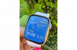 Apple Watch Series 9 GPS, 41 mm-es rózsaszín alumíniumtok + világos rózsaszín körpánt – 4‑es méret