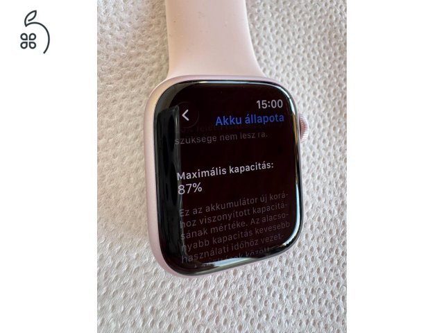 Apple Watch Series 9 GPS, 41 mm-es rózsaszín alumíniumtok + világos rózsaszín körpánt – 4‑es méret