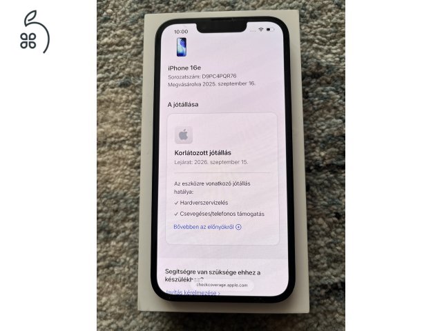 iPhone 16e 128GB Apple garancia! Akku 100%!