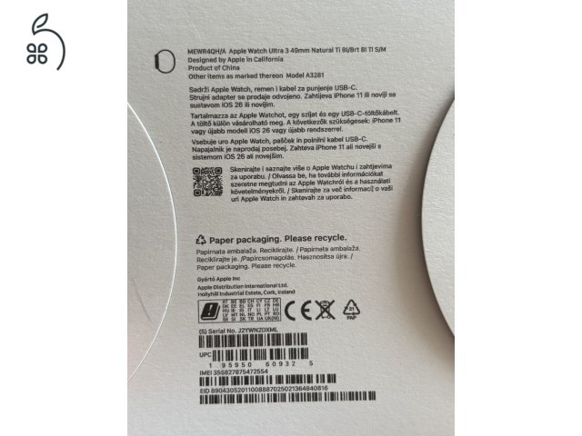 Apple Watch Ultra 3 GPS + Cellular 49mm natural titan case, Blue trail loop