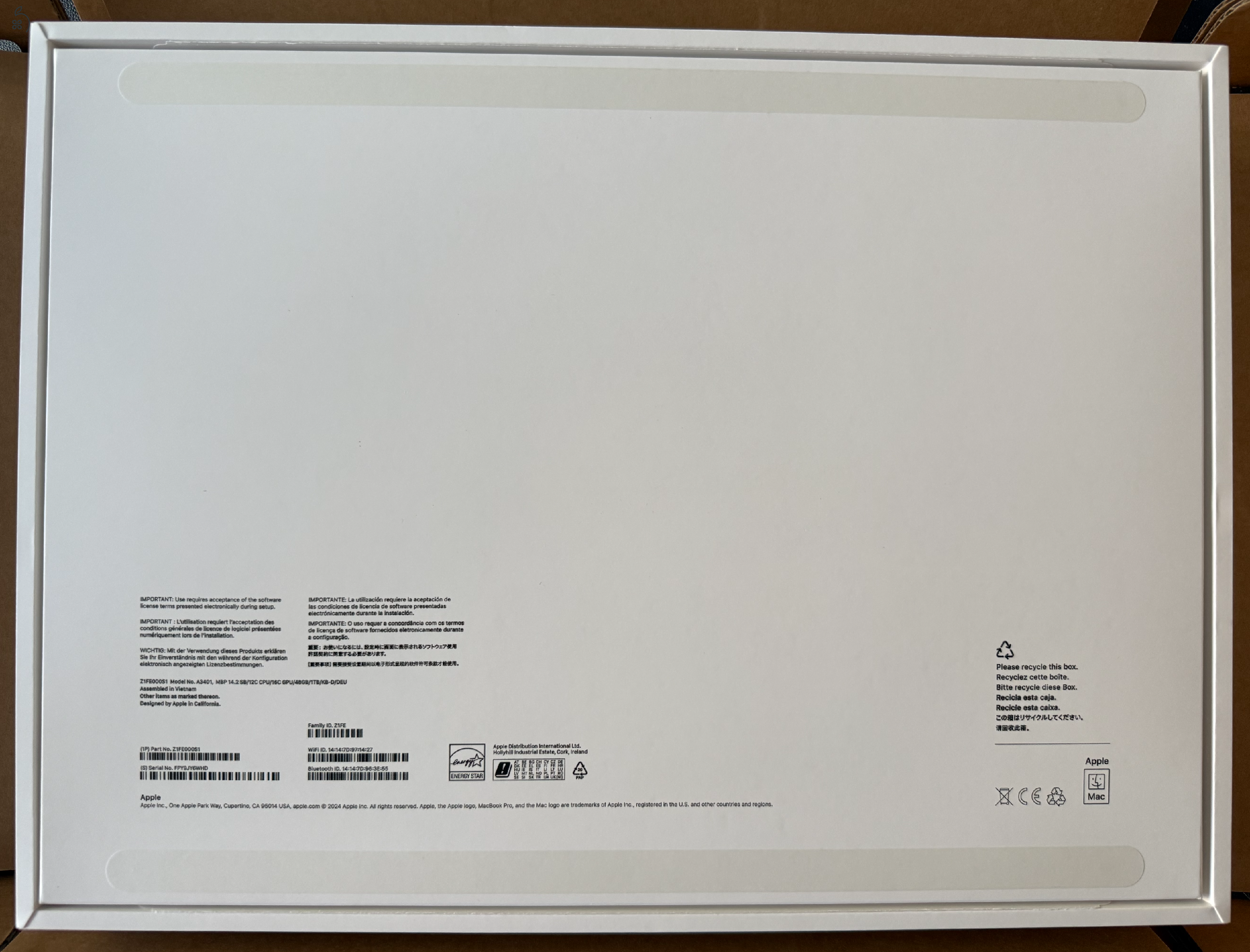 APPLE MacBook Pro Asztrofekete 14,2