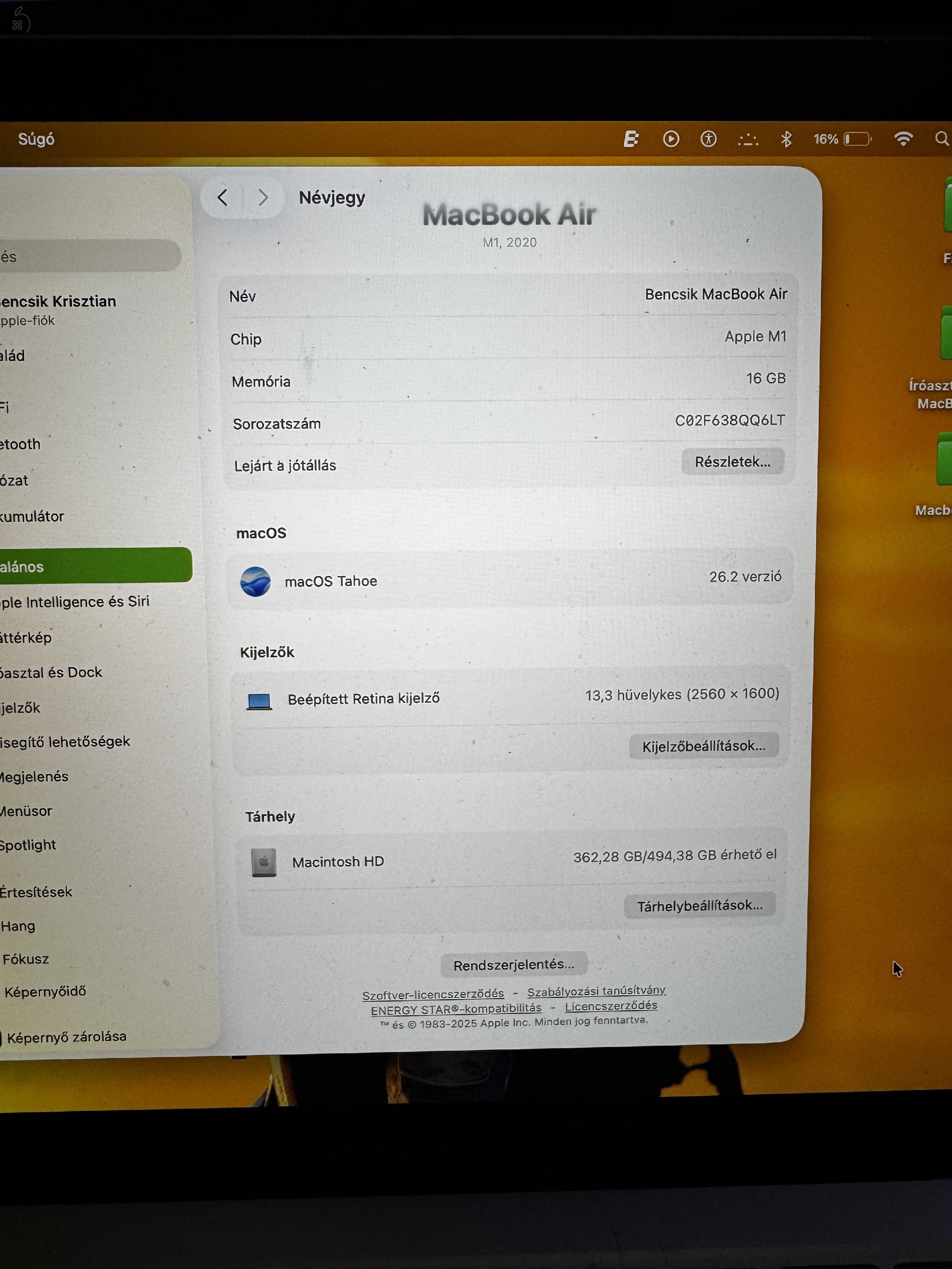 MacBook Air M1 512GB ssd 16GB Ram