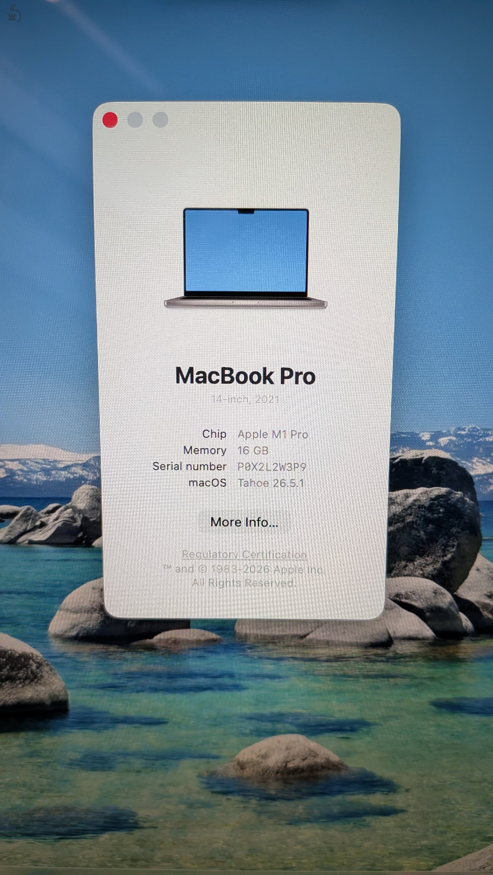 MacBook Pro Retina 14-inch, M1,  2021, 16GB RAM, 512GB 