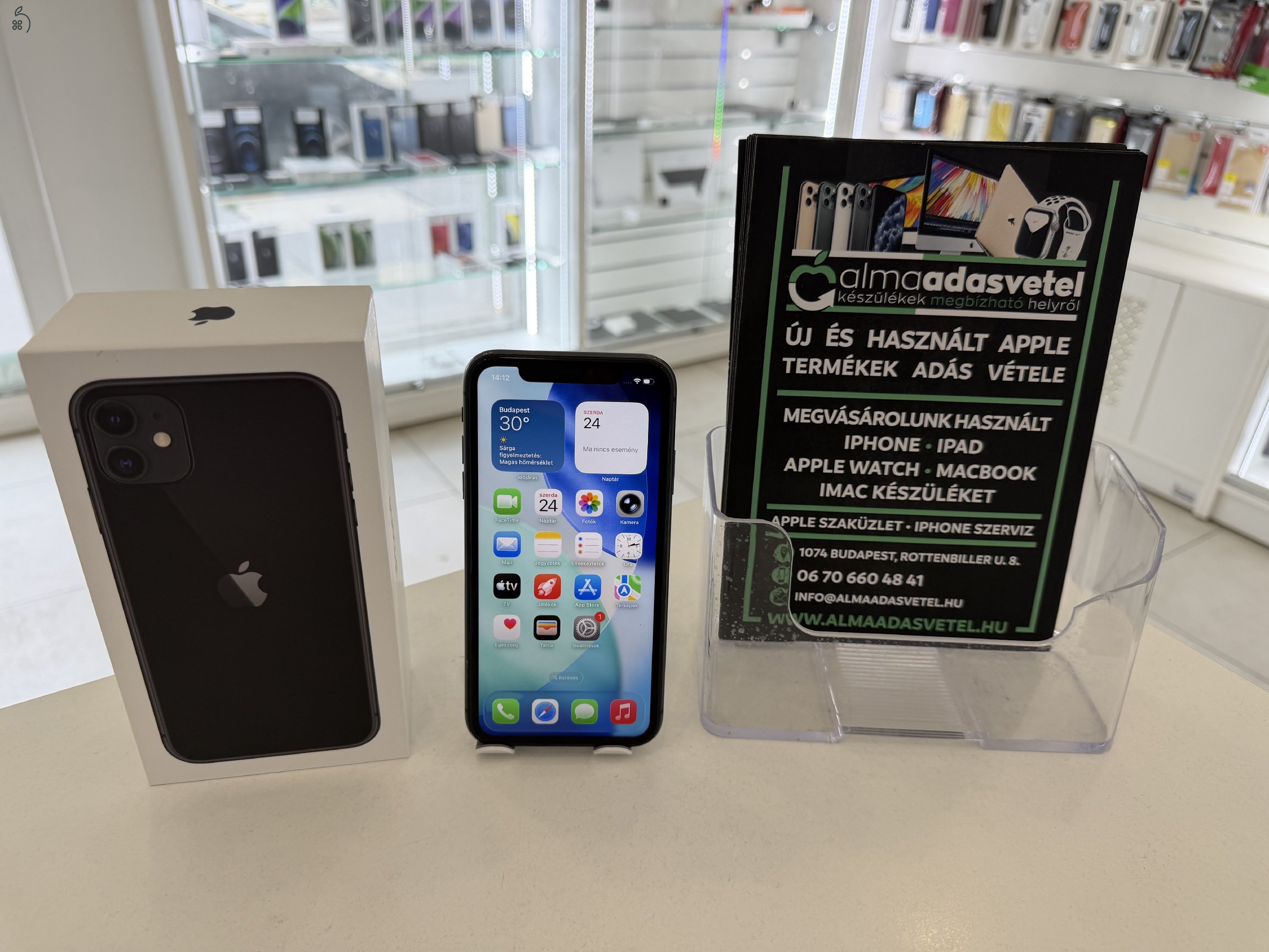 iPhone 11 64GB Független Használt/1 hónap gar./Akku 100%/p4935