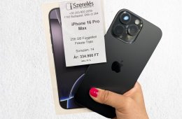 iPhone 16 Pro Max 256GB független fekete titán akku 91% (14) iSzerelés.hu