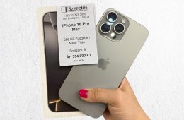 iPhone 16 Pro Max 256GB független natúr titán akku 91% (9) iSzerelés.hu