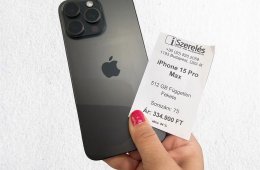 iPhone 15 Pro Max 512 GB független fekete titán JÓTÁLLÁSSAL 84% (75) iSzerelés.hu
