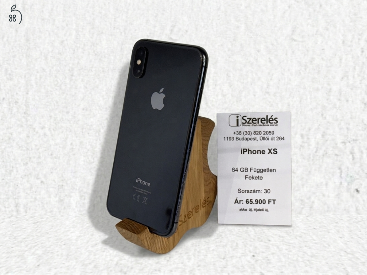 Garanciás iPhone XS 64GB független fekete új akkuval (30) iSzerelés