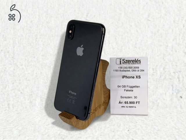 Garanciás iPhone XS 64GB független fekete új akkuval (30) iSzerelés