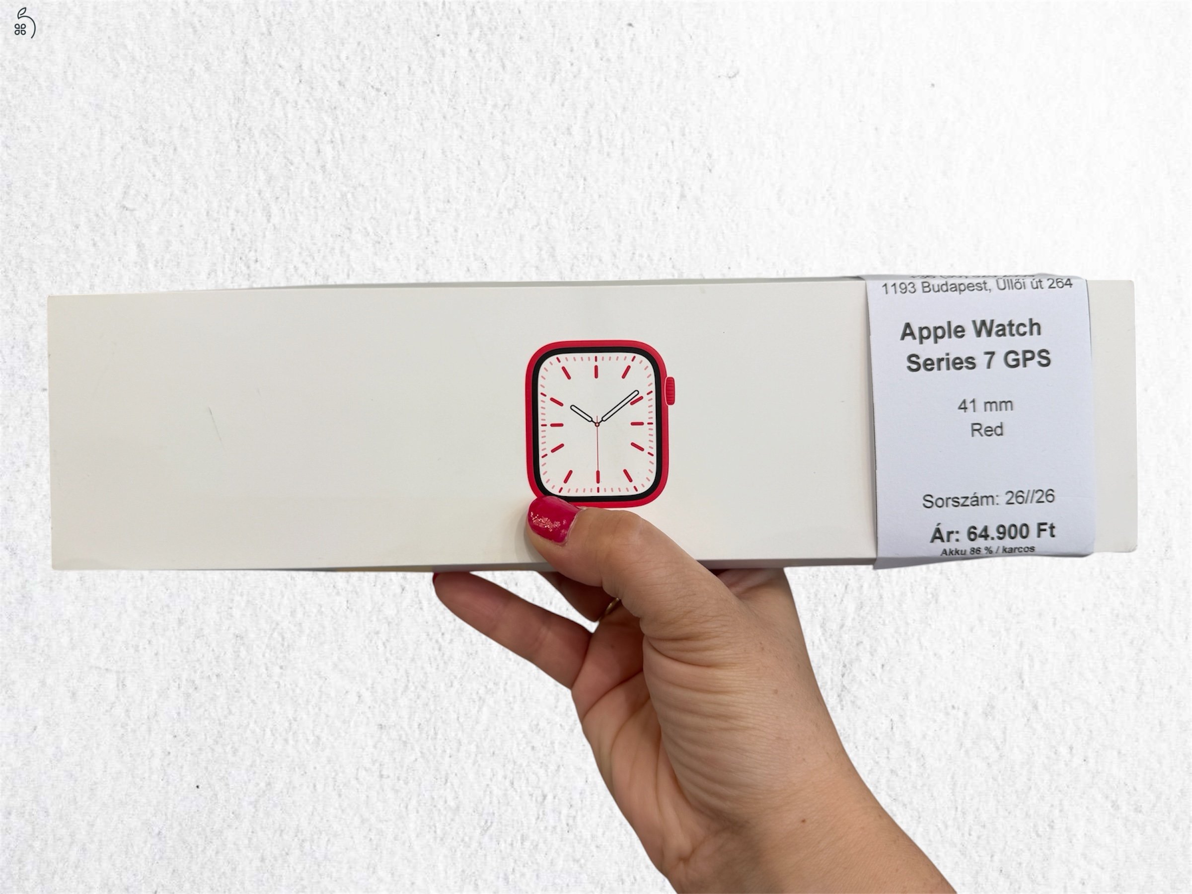 Apple Watch Series 7 41 mm red 86% akku garanciával (26/26) iSzerelés.hu