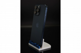 Apple iPhone 15 Pro Max 256 GB Blue Titanium 100% akku - 12 HÓ GARANCIA