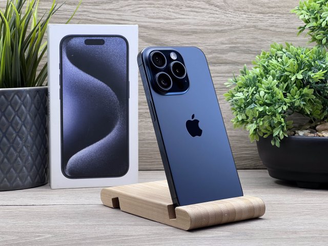 iPhone 15 Pro Blue Titanium 128GB 2 ÉV Garanciával 90%