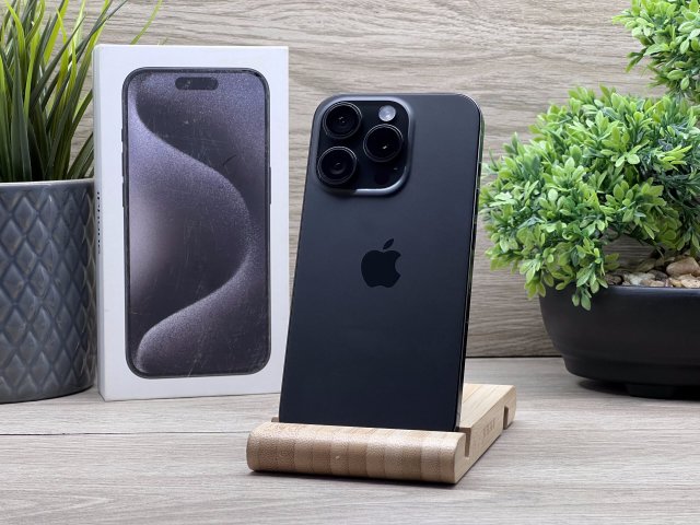 Hibátlan iPhone 15 Pro Black Titanium 128GB 2 ÉV Garanciával 92%