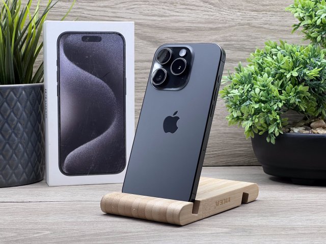 Hibátlan iPhone 15 Pro Black Titanium 128GB 2 ÉV Garanciával 92%